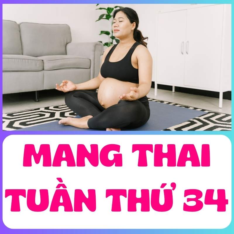 Mẹ bầu tập yoga tuần thứ 34